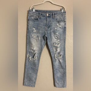 Men’s American Eagle Skinny Light Denim Distressed Jeans 33x30